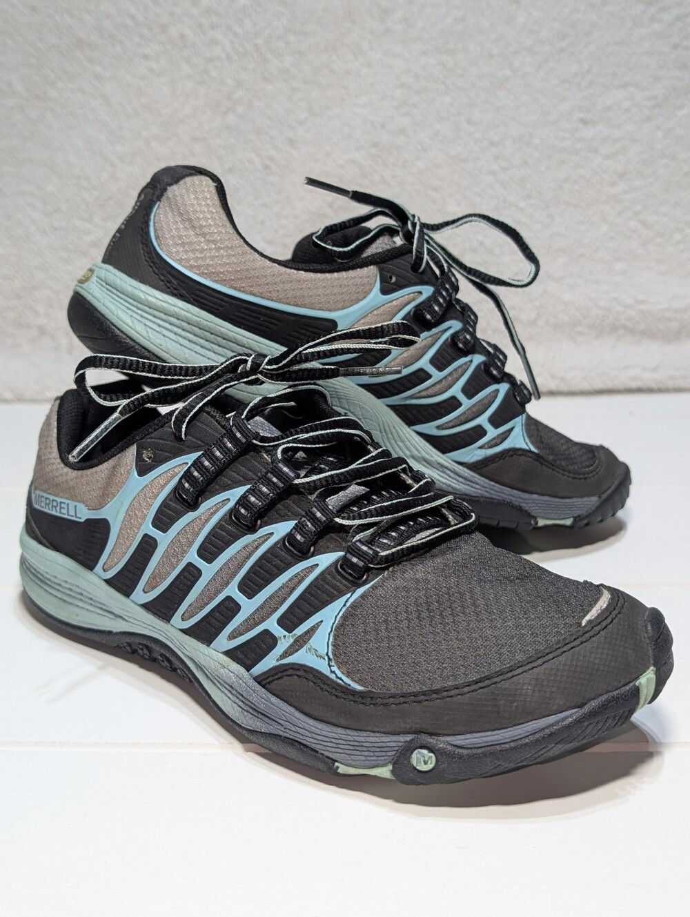 Merrell Women’s 6 Black Teal Blue All Out Fuse Unifly Athletic Running Shoe